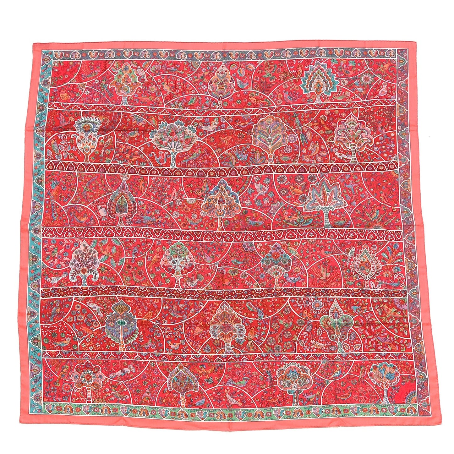 Cashmere Silk Au Pays Des Oiseaux Fleurs Shawl 140