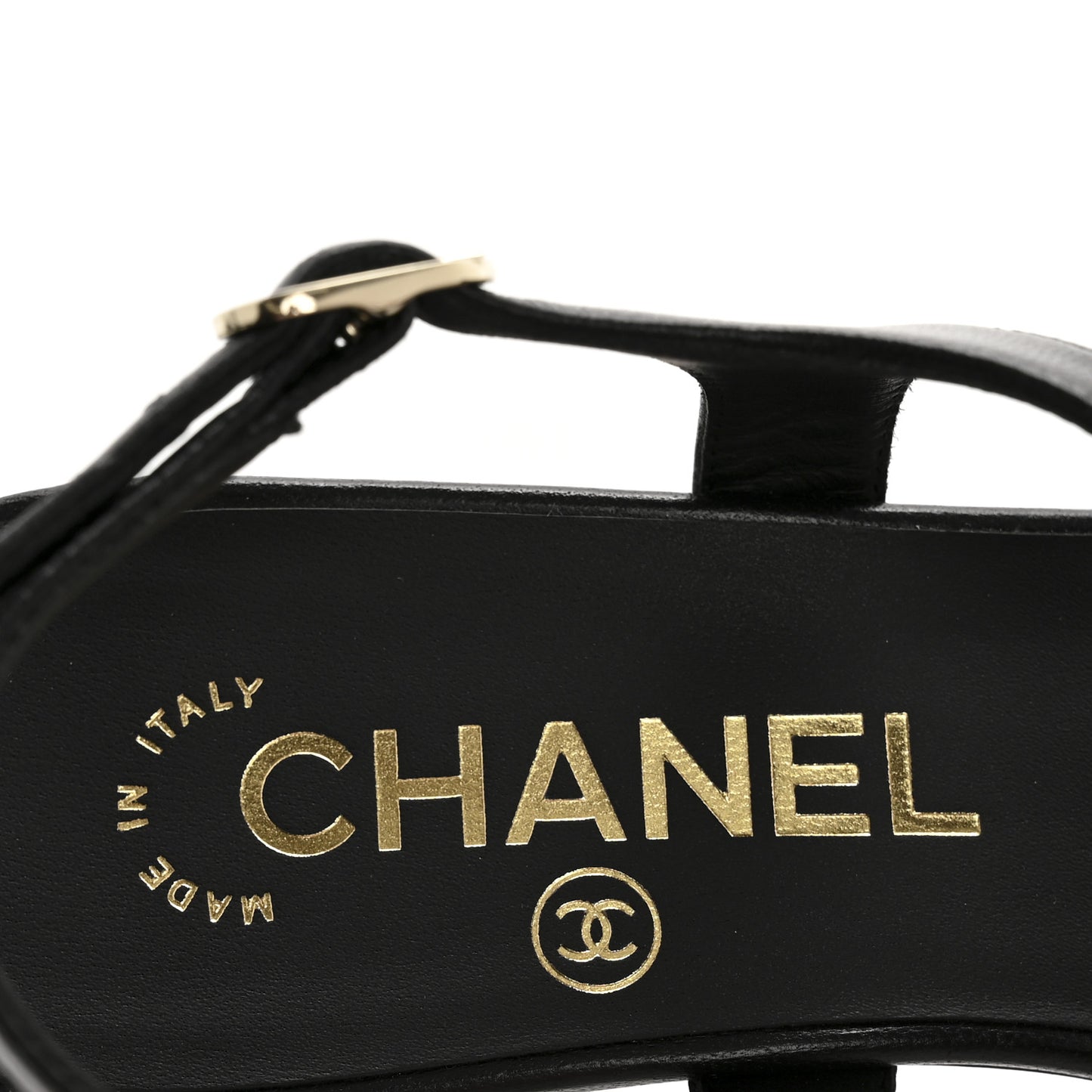 Lambskin CC Bow 55mm Sandals 36 Black