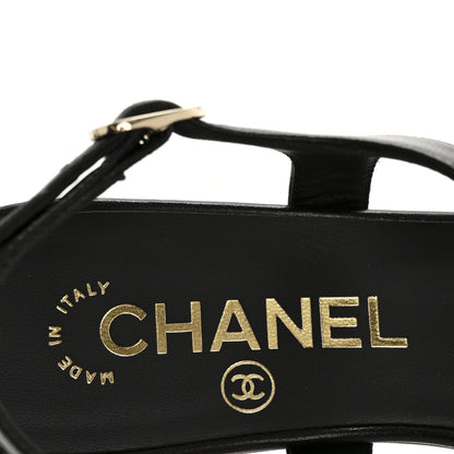 Chanel Lambskin CC Bow 55mm Sandals 36 Black 8 of 10