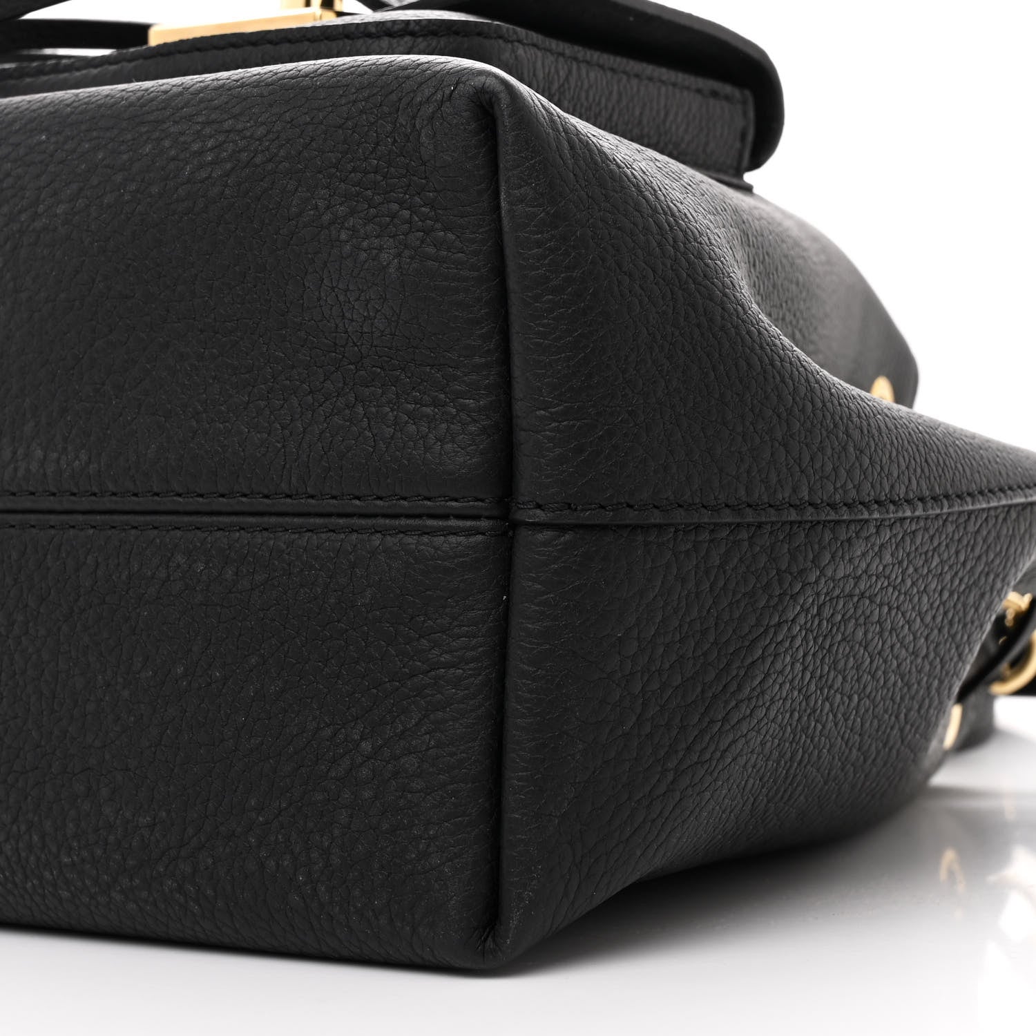 Louis Vuitton Calfskin Lockme Bucket MM Black 9 of 9