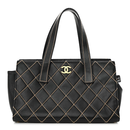 Chanel Calfskin Wild Stitch Medium Tote Black 1 of 11