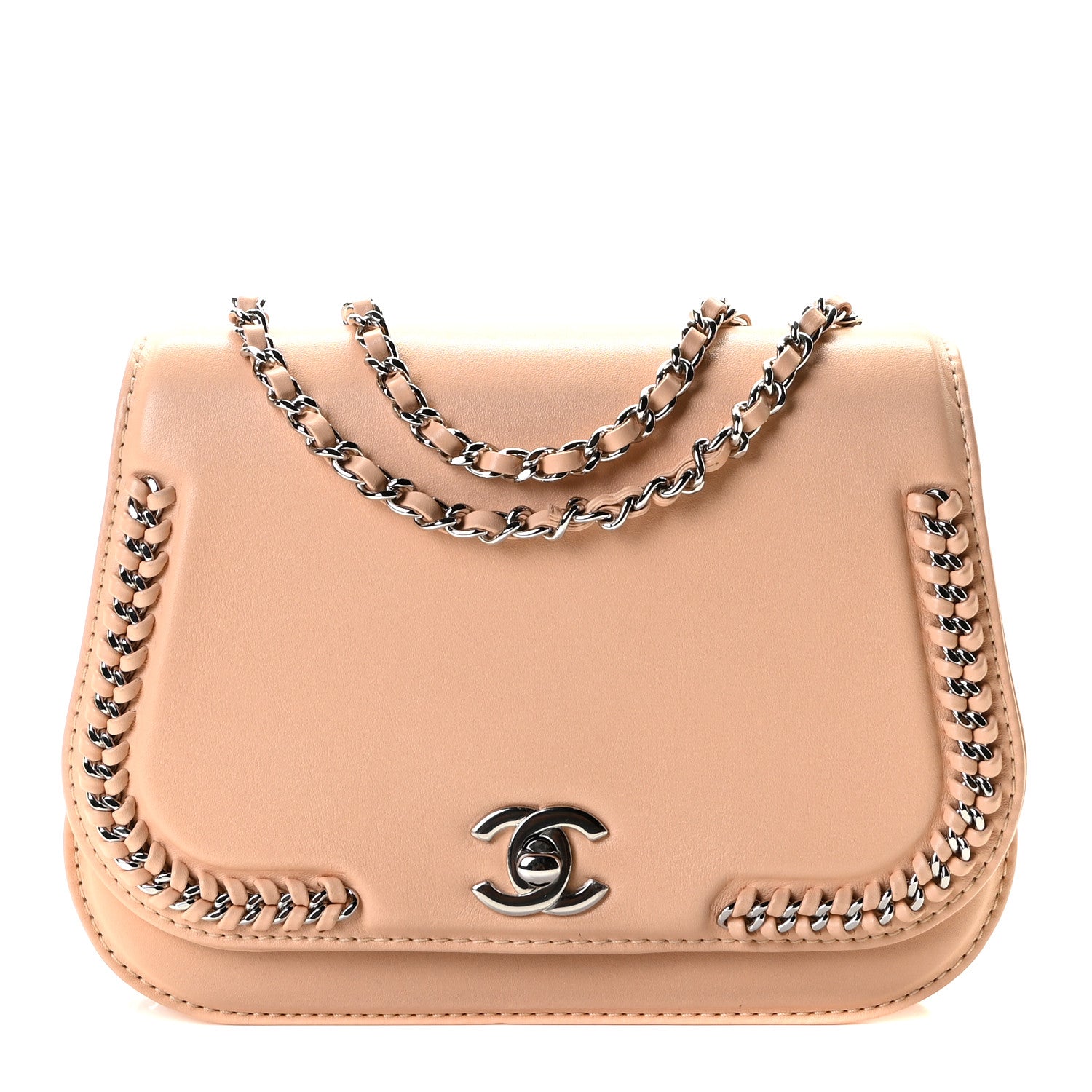 Chanel Calfskin Medium Braided Chic Flap Beige 1 of 8