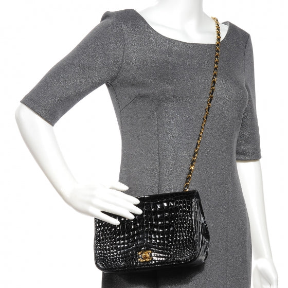 Chanel Crocodile Small Flap Black 2 of 8