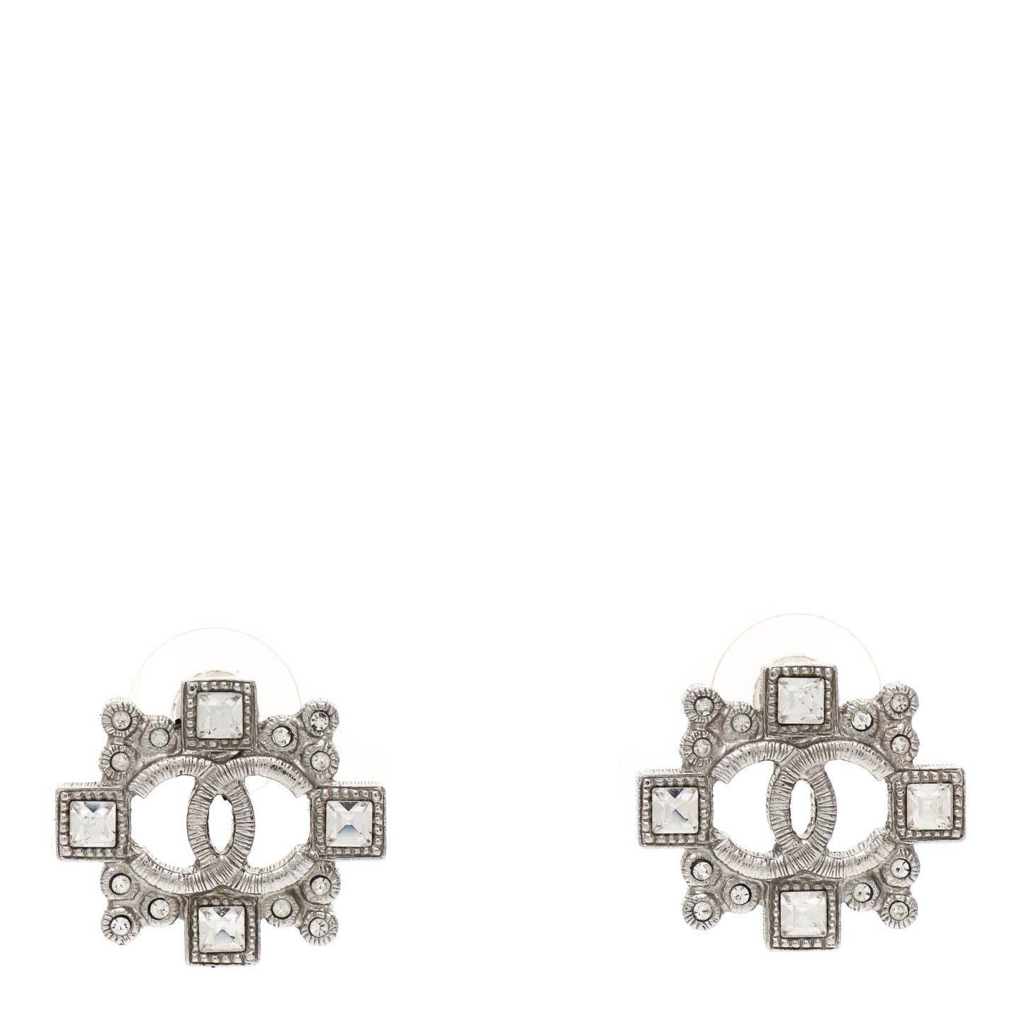 Swarovski Crystal CC Earrings Silver