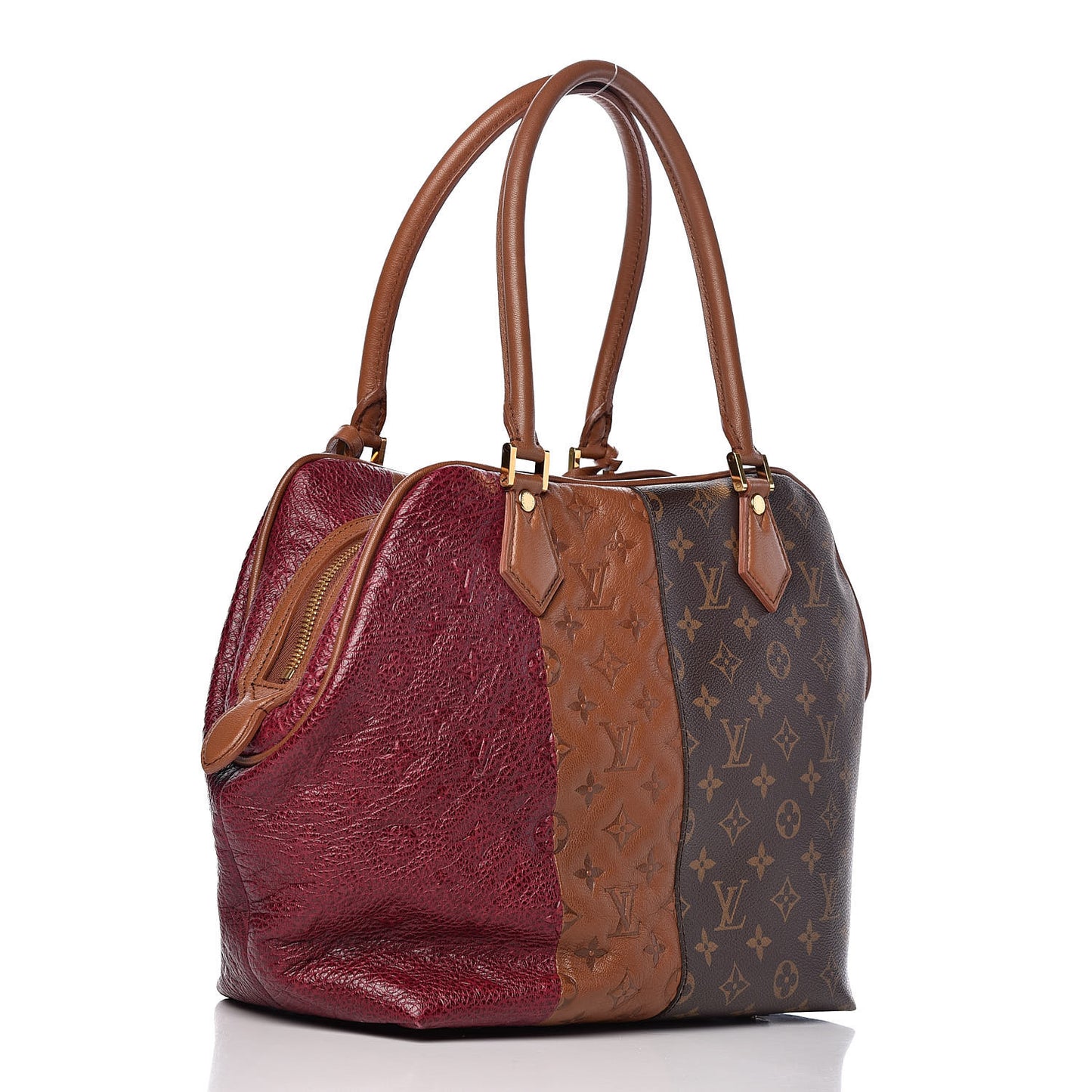 Monogram Stripes Medium Bag Bordeaux