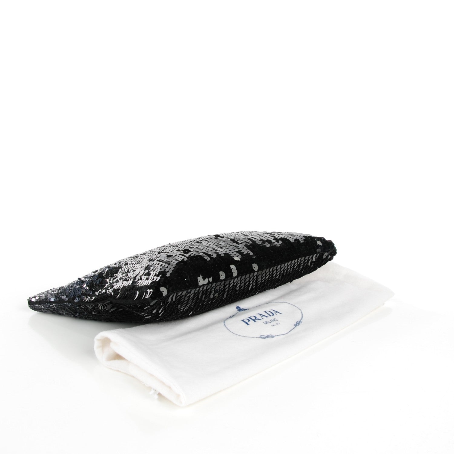 Prada Sequin Ombre Pochette Clutch Acciaio 4 of 7