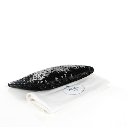 Prada Sequin Ombre Pochette Clutch Acciaio 4 of 7