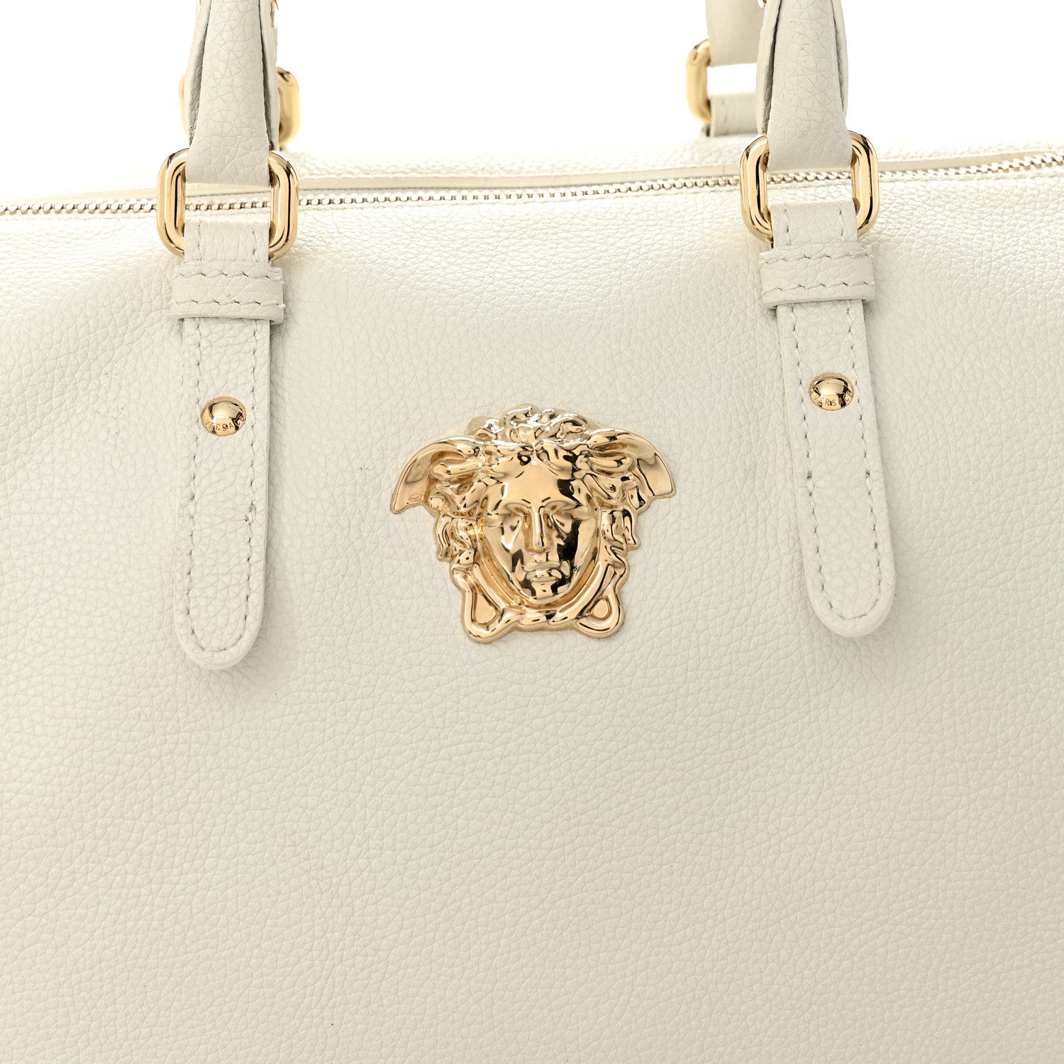 Versace Grained Calfskin Palazzo Bowler White 8 of 13