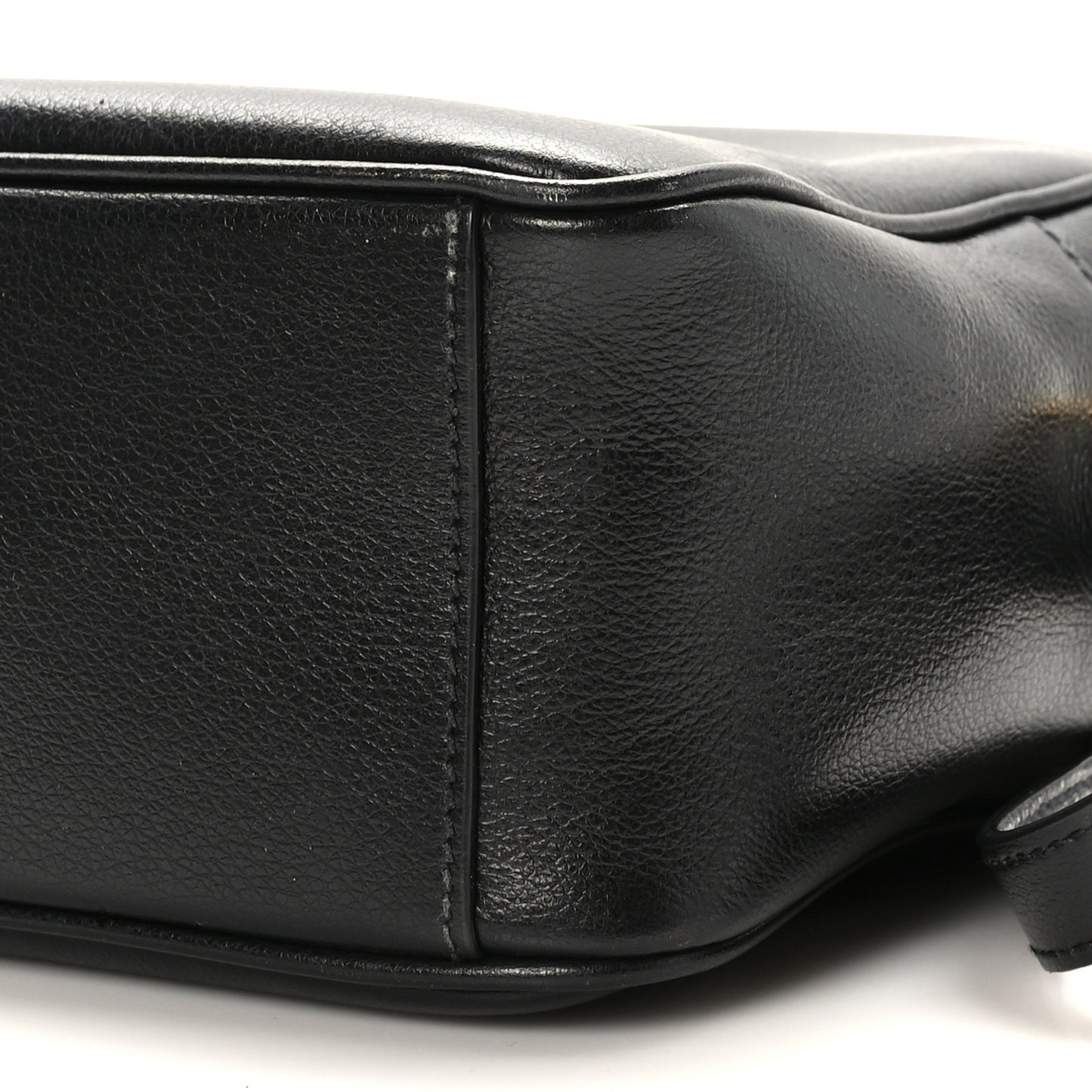 Glace Calfskin Embossed Logo Crossbody Black
