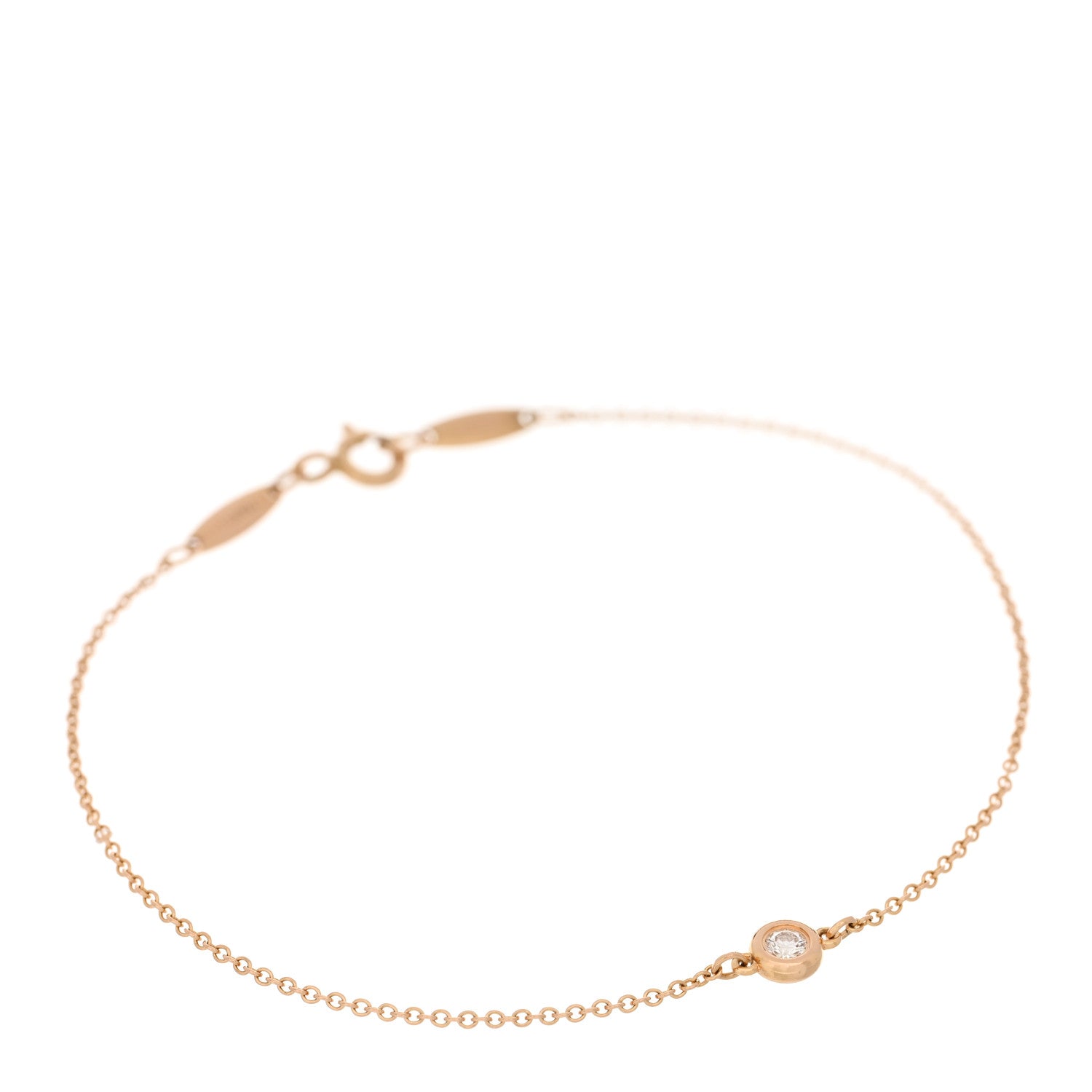 Tiffany 18K Rose Gold Diamond .03ct Elsa Peretti Diamonds by the Yard Bracelet 1 of 4