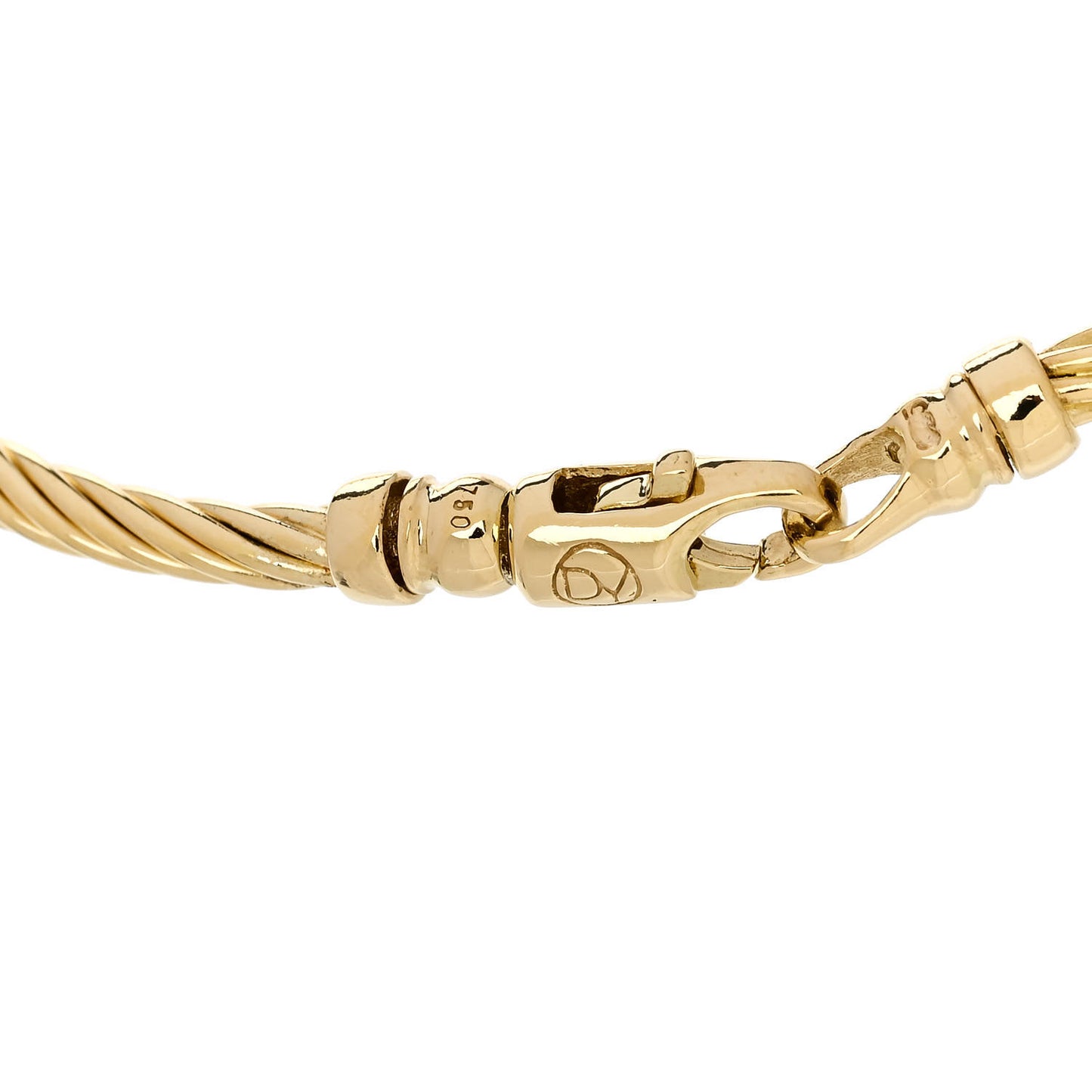 18K Yellow Gold 3mm Cable Bangle Bracelet