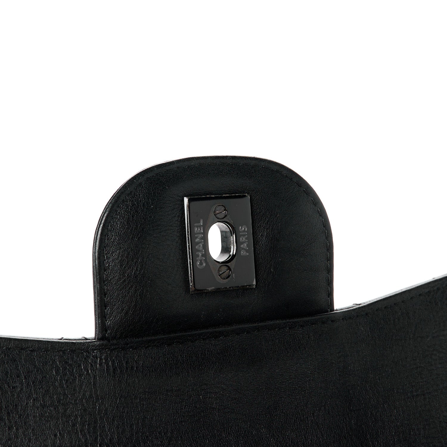 Chanel Crumpled Calfskin Quilted Jumbo Double Flap So Black 7 of 11