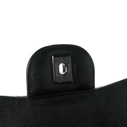 Chanel Crumpled Calfskin Quilted Jumbo Double Flap So Black 7 of 11