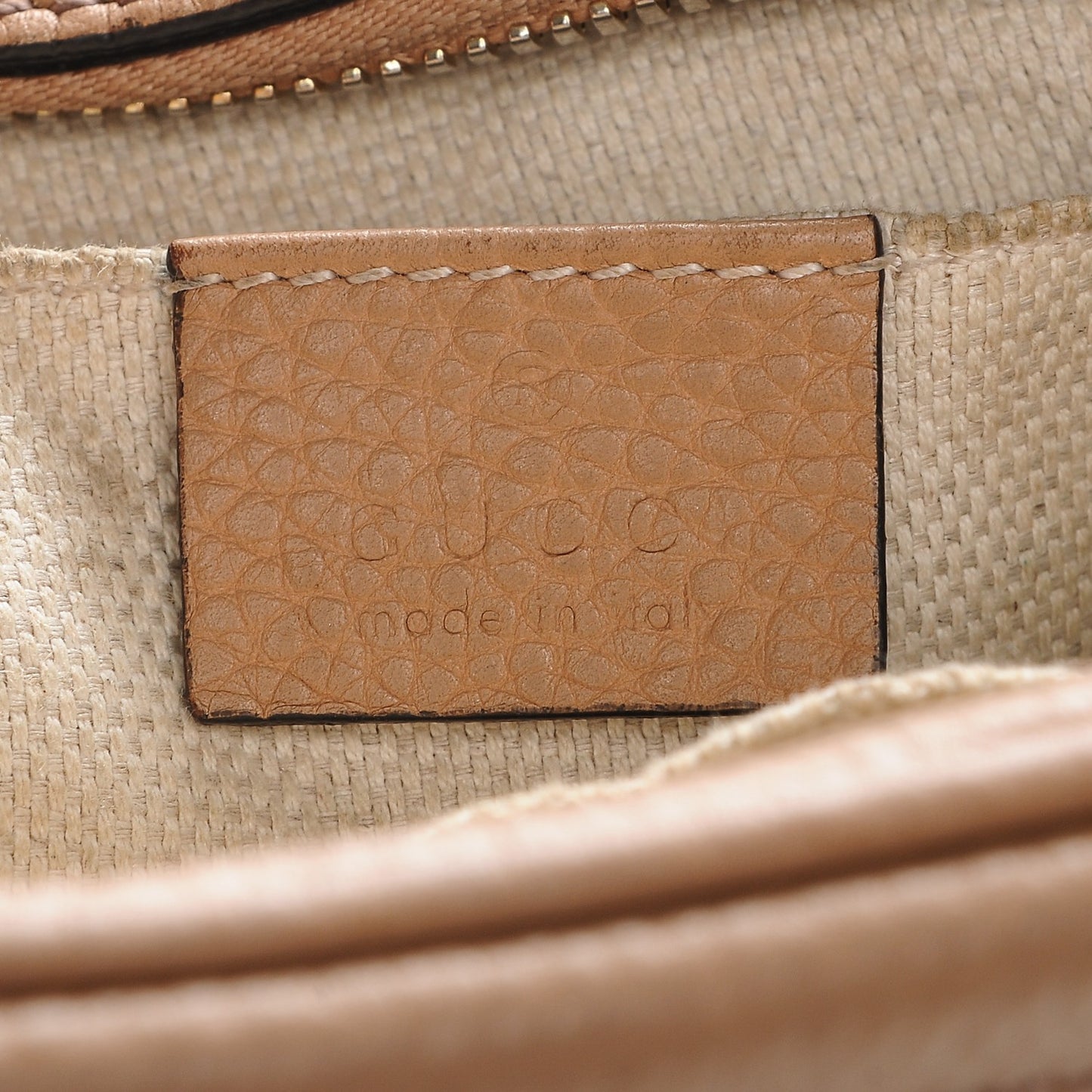Pebbled Calfskin Small Soho Disco Bag Rose Beige