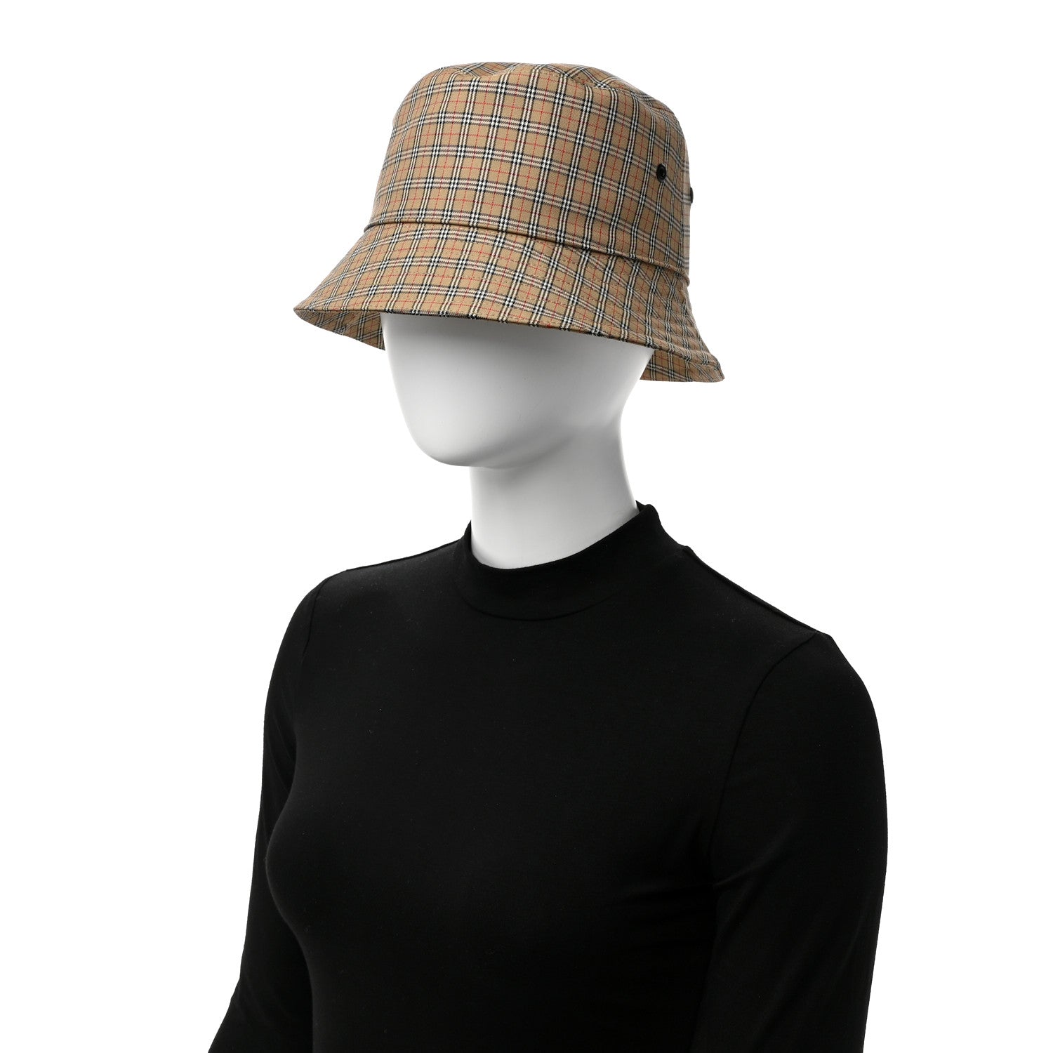 Burberry Technical Cotton Micro Check Bucket Hat L Archive Beige 2 of 9