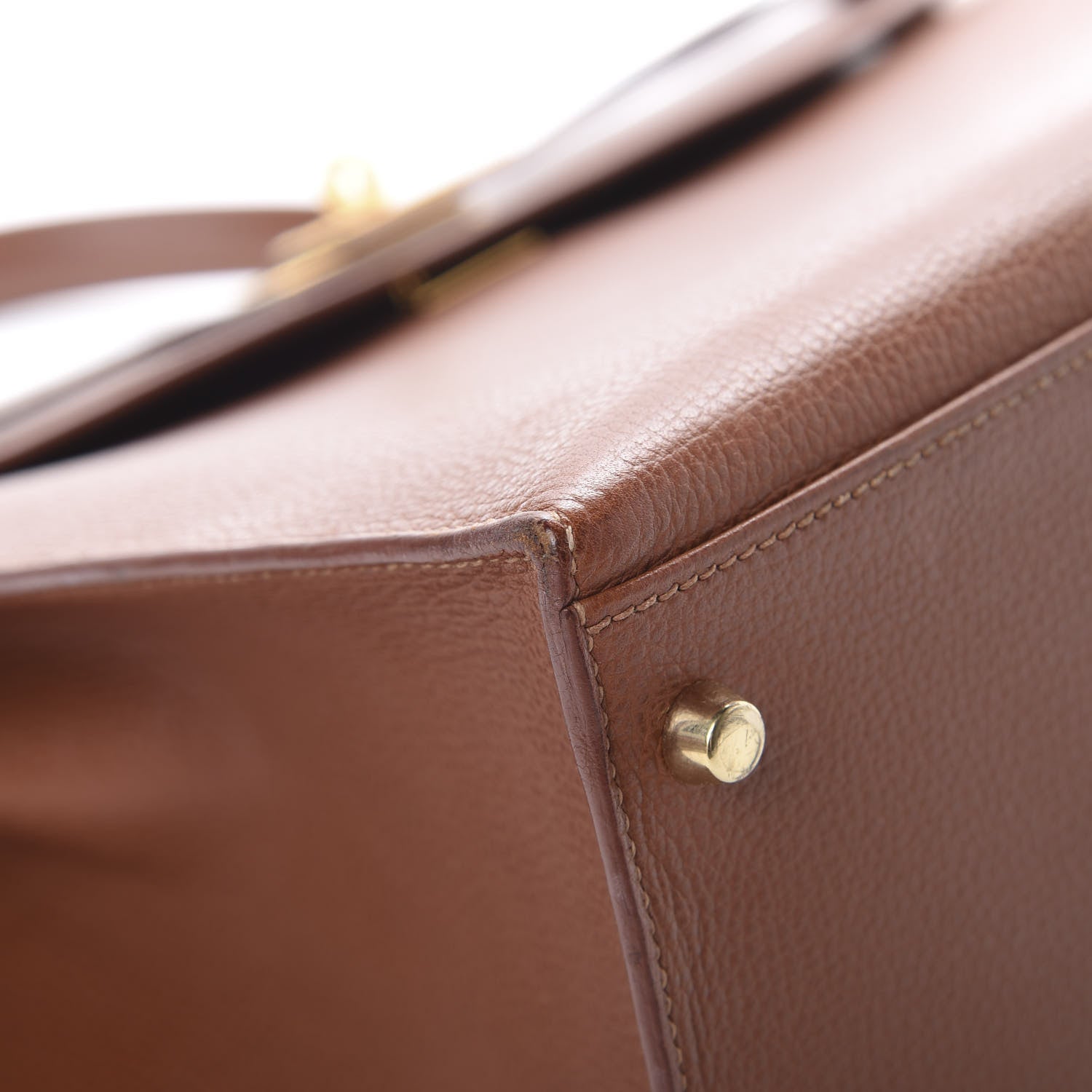 Hermes Vache Liegee Kelly Sellier 35 Noisette 8 of 17