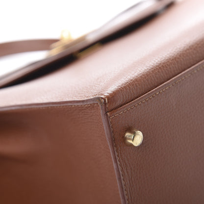 Hermes Vache Liegee Kelly Sellier 35 Noisette 8 of 17