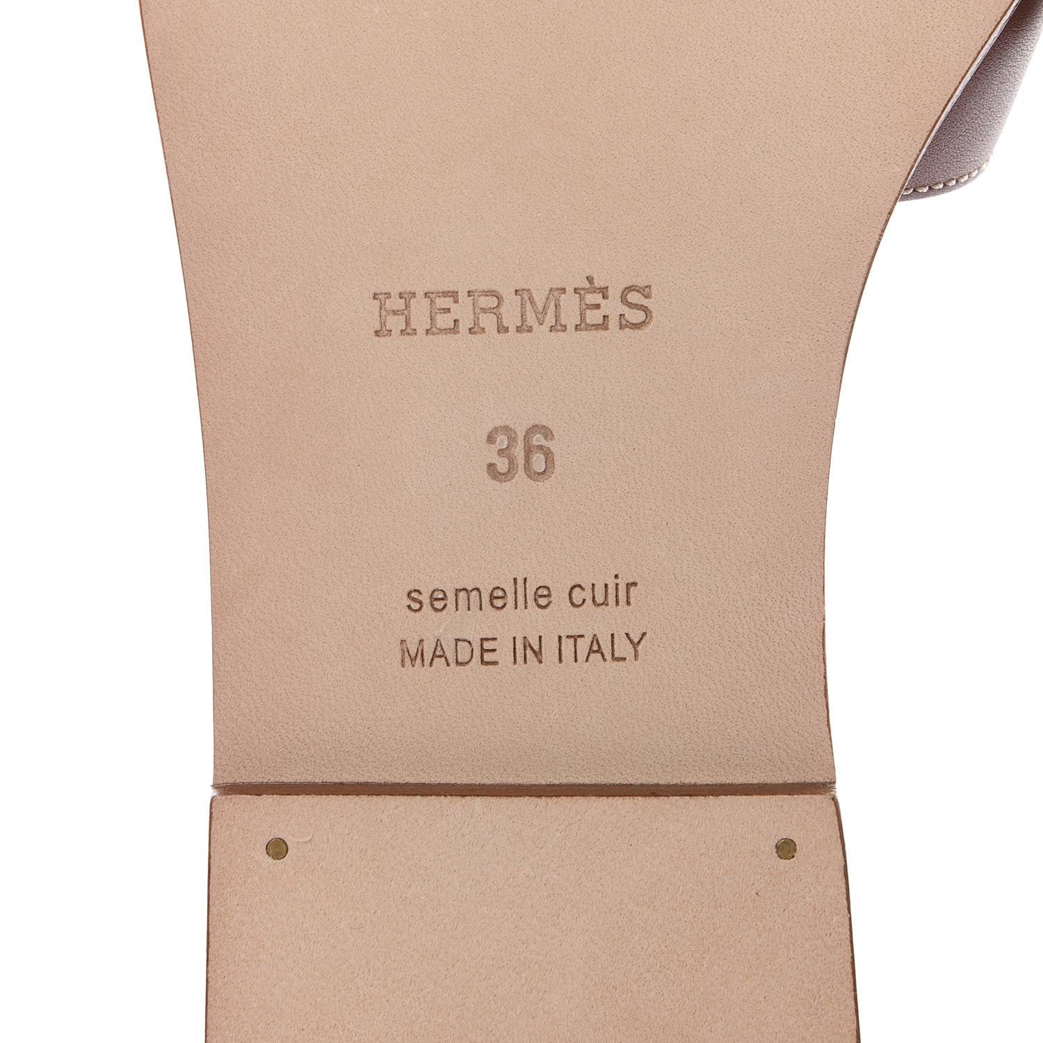 Hermes Box Calfskin Oran Sandals 36 Gold 9 of 11