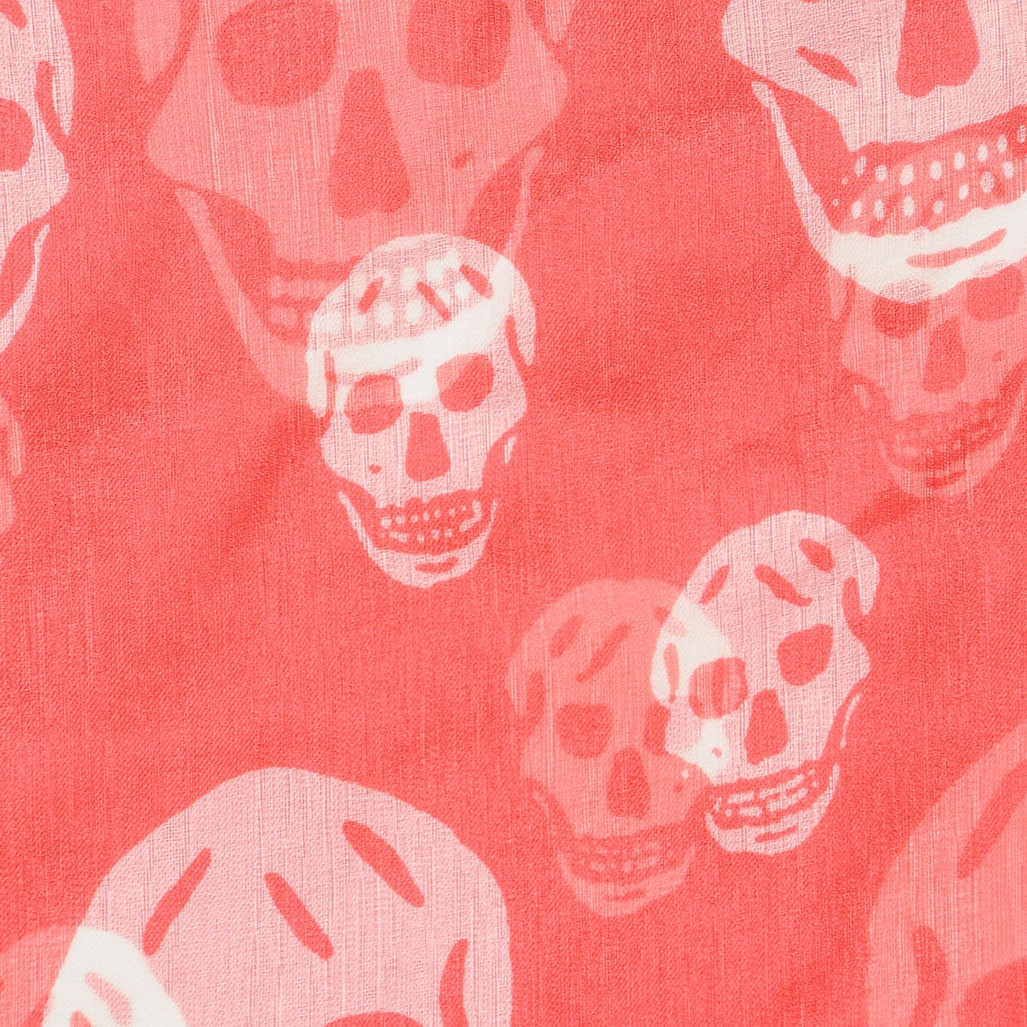Silk Chiffon Skull Scarf Red Ivory