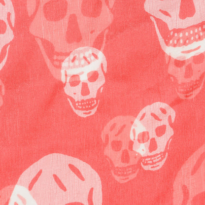 Alexander McQueen Silk Chiffon Skull Scarf Red Ivory 3 of 5