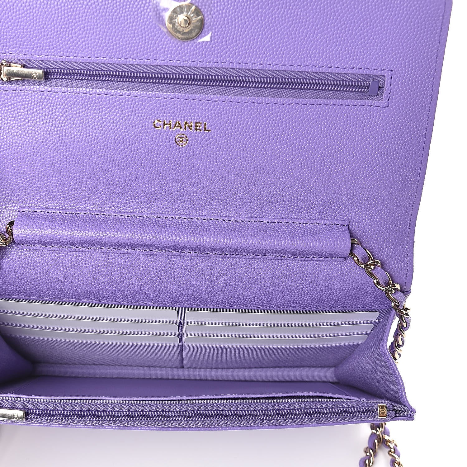 Chanel Caviar Quilted Wallet On Chain WOC Purple 5 of 9