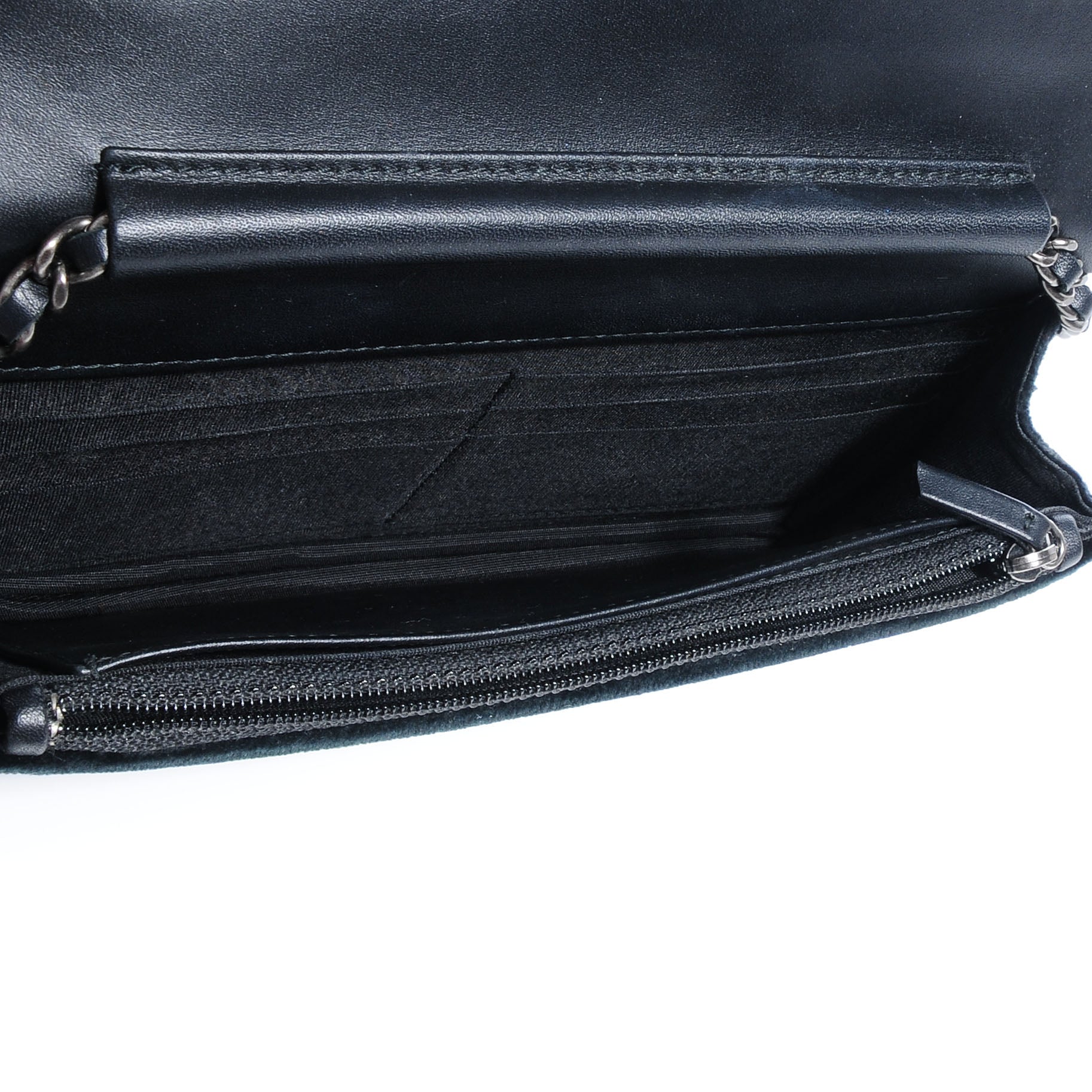 Chanel Velvet Quilted Boy Wallet On Chain WOC Black 5 of 8