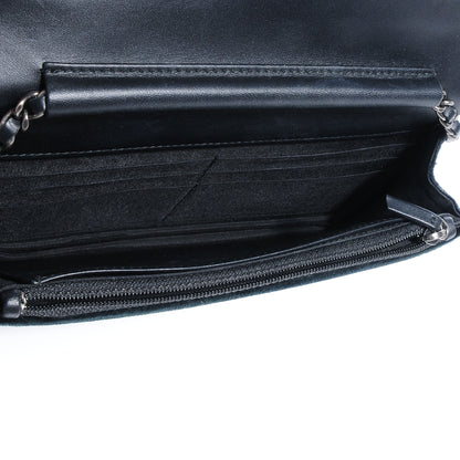 Chanel Velvet Quilted Boy Wallet On Chain WOC Black 5 of 8