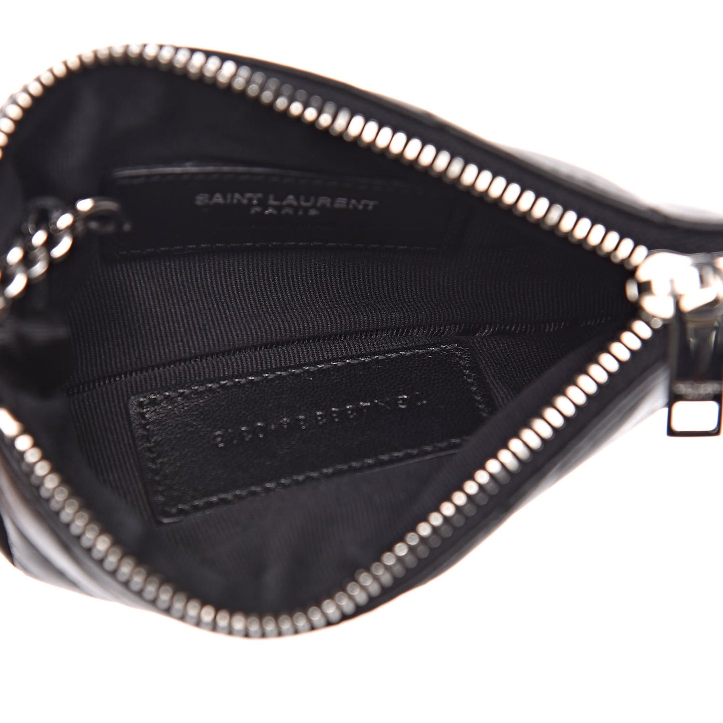 Calfskin Matelasse Monogram Key Pouch Black