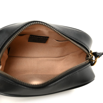 Gucci Calfskin Matelasse Mini GG Marmont Chain Shoulder Bag Black 5 of 11