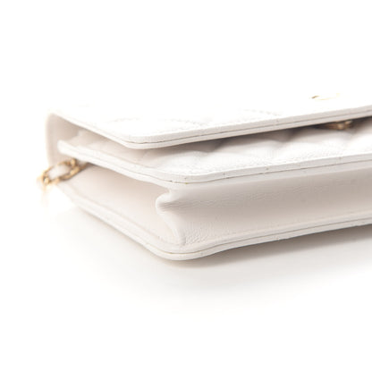 Chanel Caviar Quilted Wallet On Chain WOC White 9 of 10