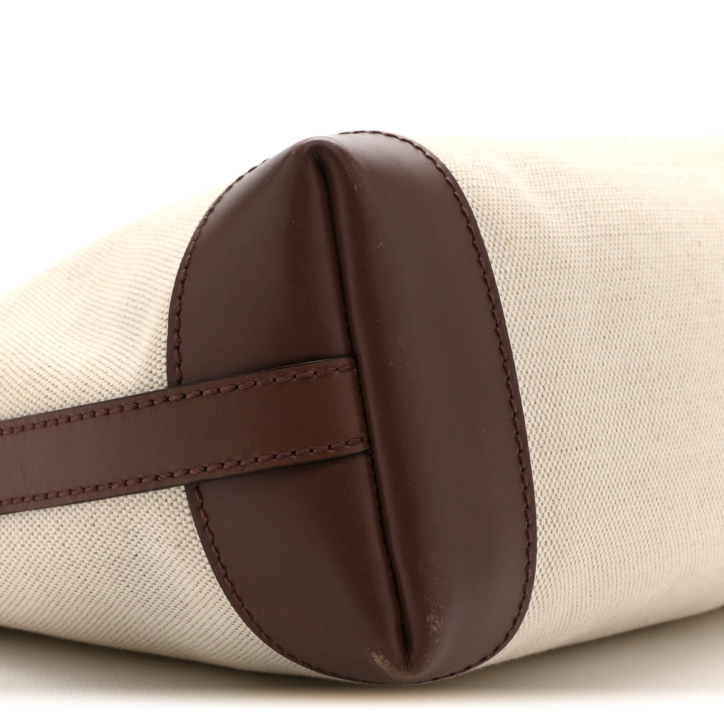 Canvas Calfskin Small Craft Tote Brown