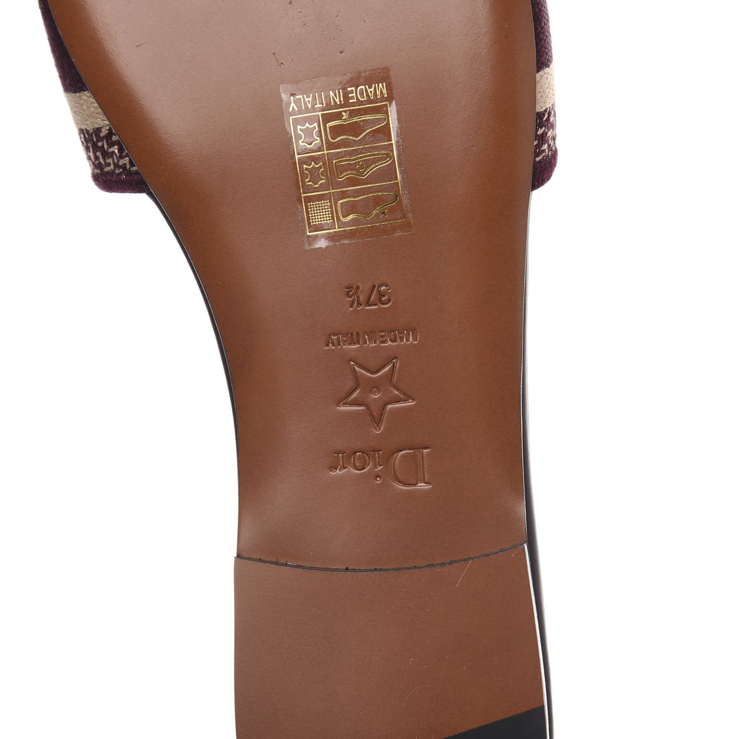 Canvas Embroidered Dway Mules Slide Sandals 37.5 Burgundy