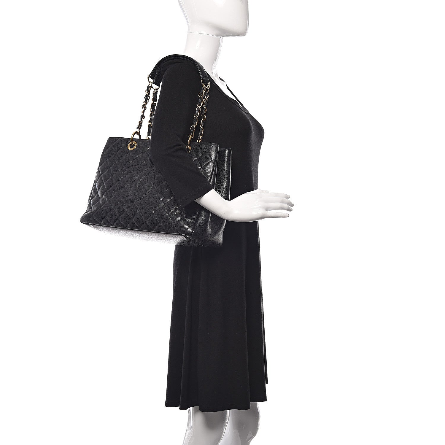 Chanel Caviar Quilted Grand Shopping Tote GST Black 2 of 9
