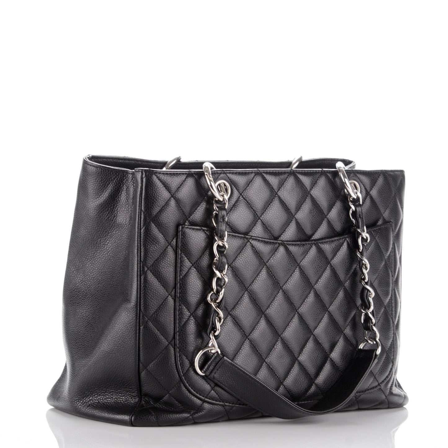 Caviar Quilted Grand Shopping Tote GST Black