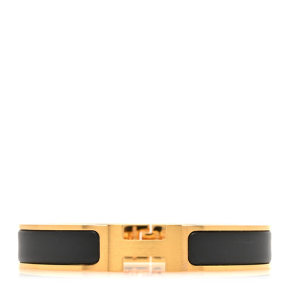 Hermes Matte Enamel Narrow Clic Clac HH Bracelet Black 1 of 5