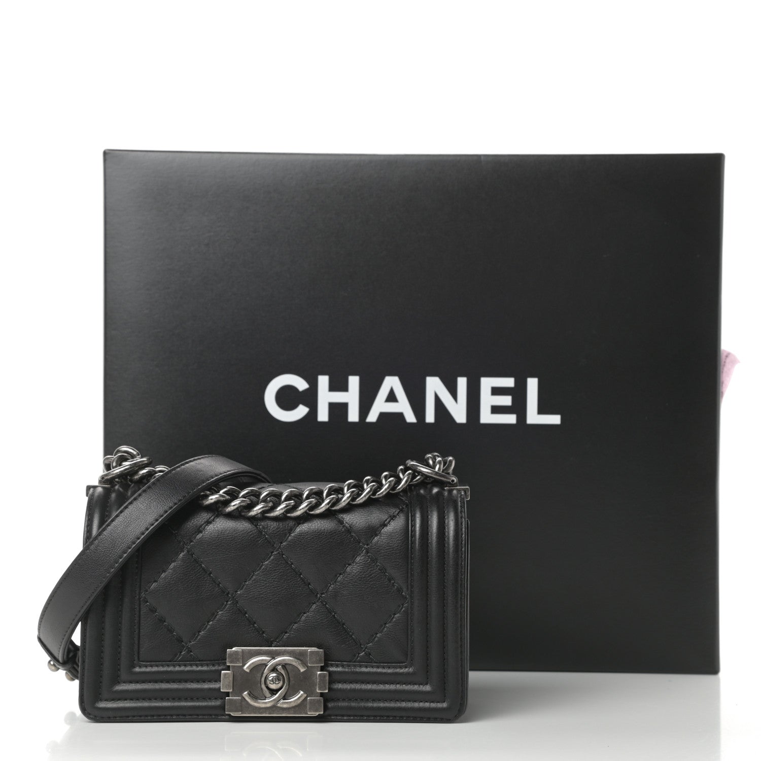 Chanel Calfskin Double Stitch Small Boy Flap Black 18 of 18