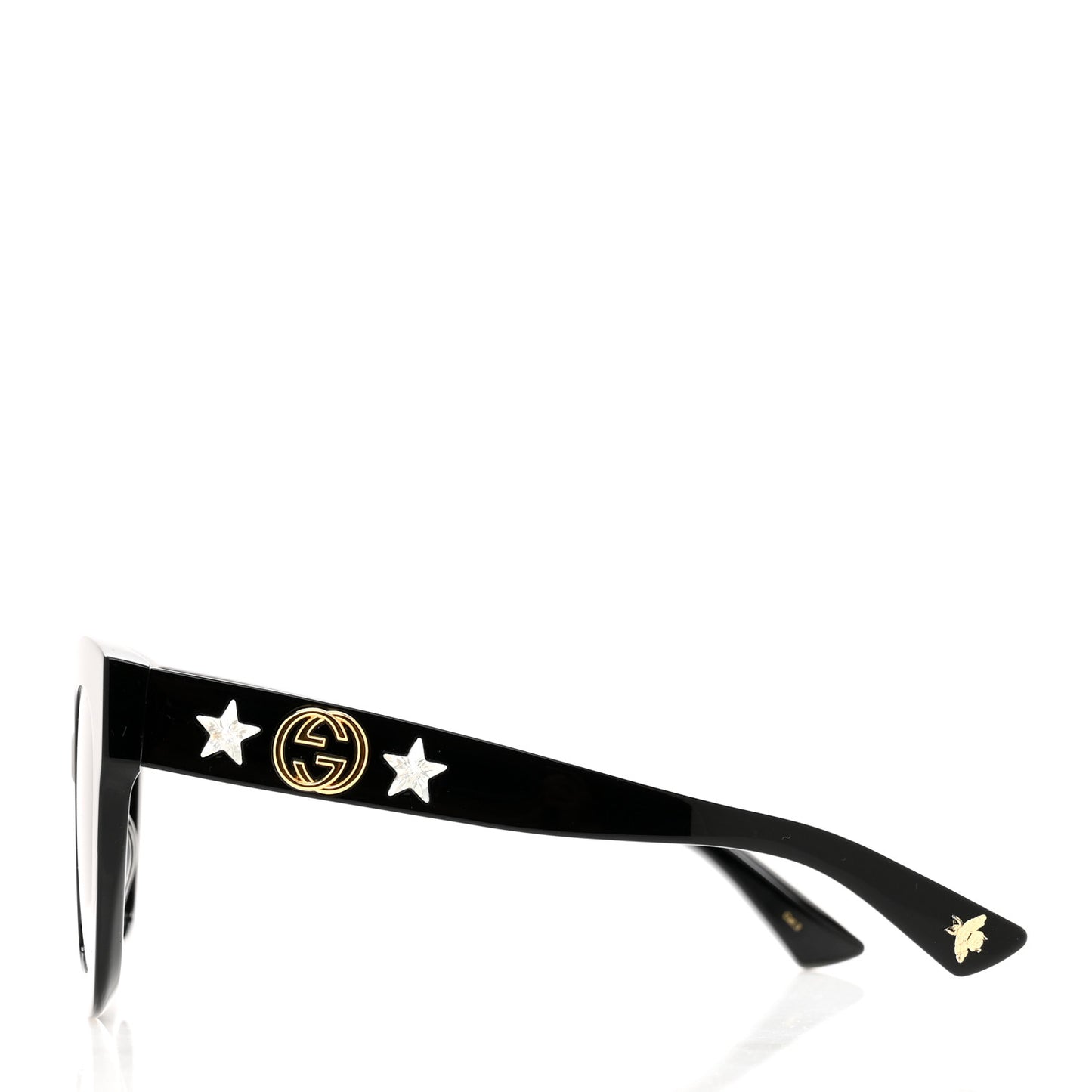 Acetate Crystal Star Round Frame Sunglasses GG0208S Black