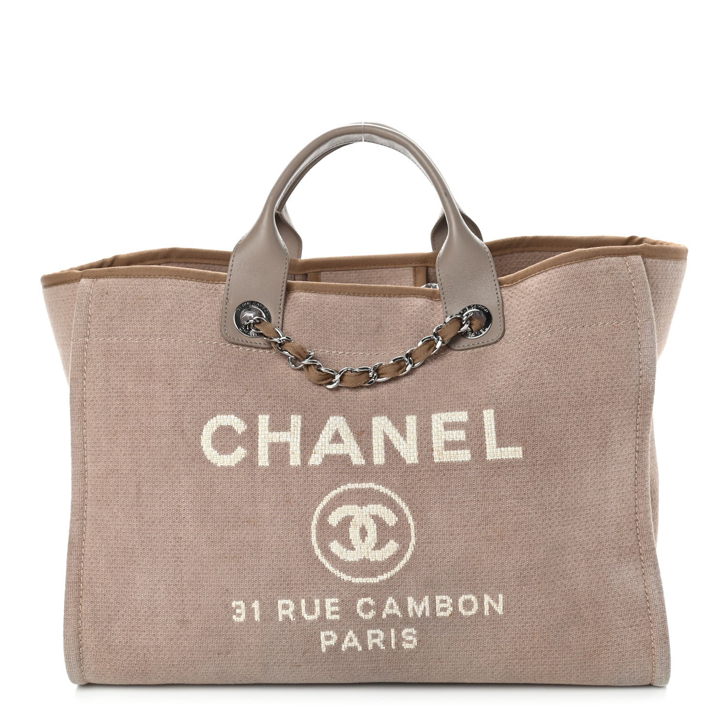 Chanel Canvas Medium Deauville Tote Ecru 1 of 13