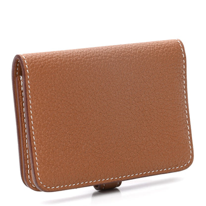 Hermes Togo Dogon Card Case Key Holder Gold 3 of 6