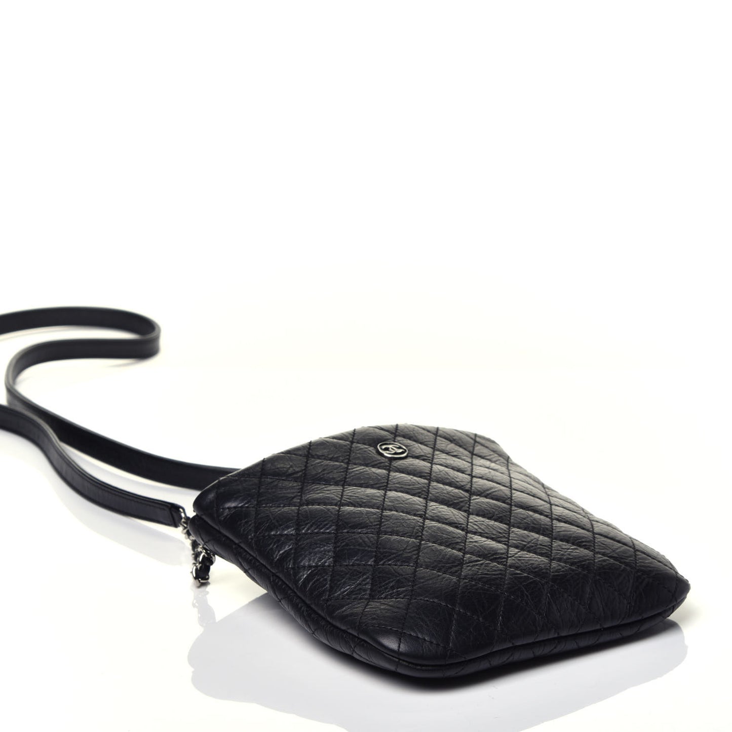Calfskin Quilted Crossbody Bag Black