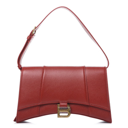 Balenciaga Grained Calfskin Small Hourglass Sling Shoulder Bag Dark Red 1 of 9