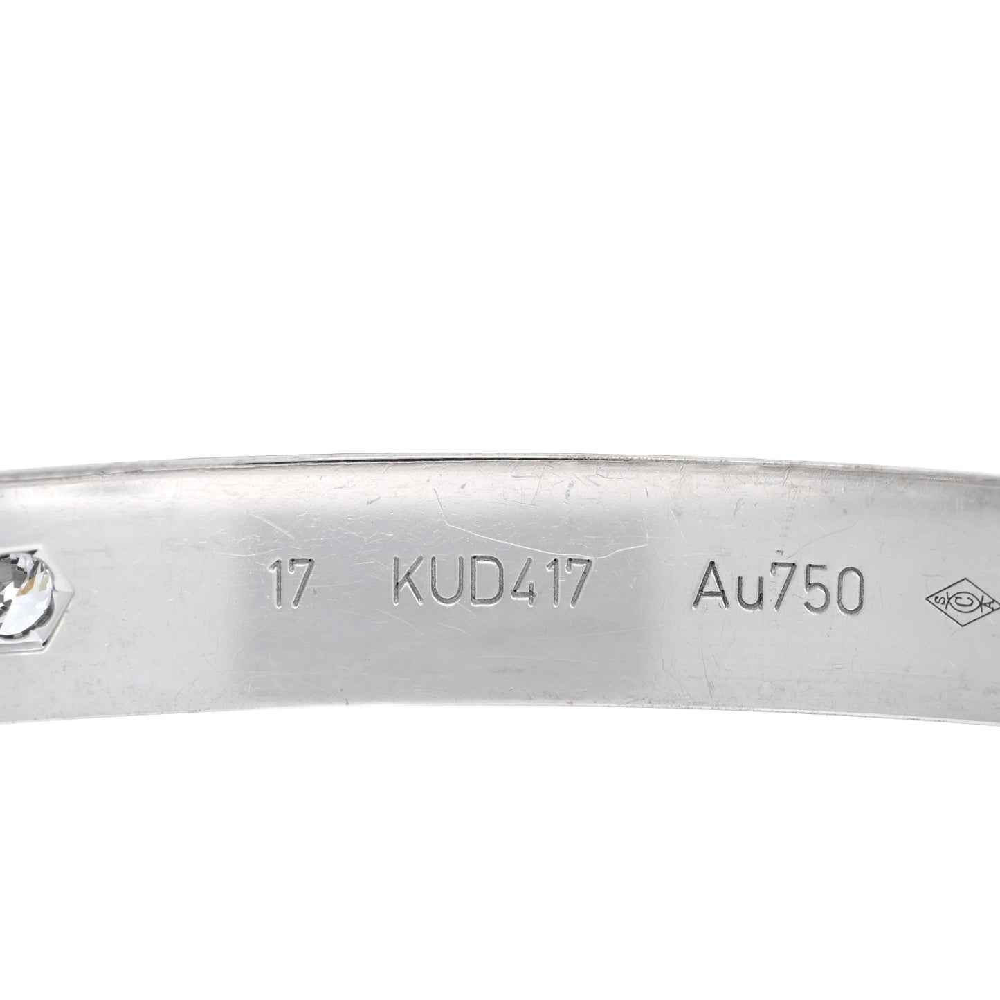 18K White Gold 4 Diamond Love Bracelet 17