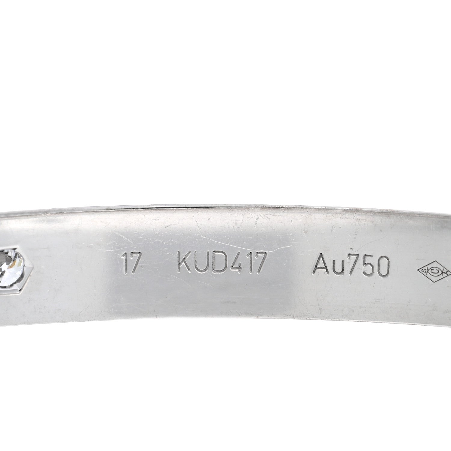 Cartier 18K White Gold 4 Diamond Love Bracelet 17 4 of 4