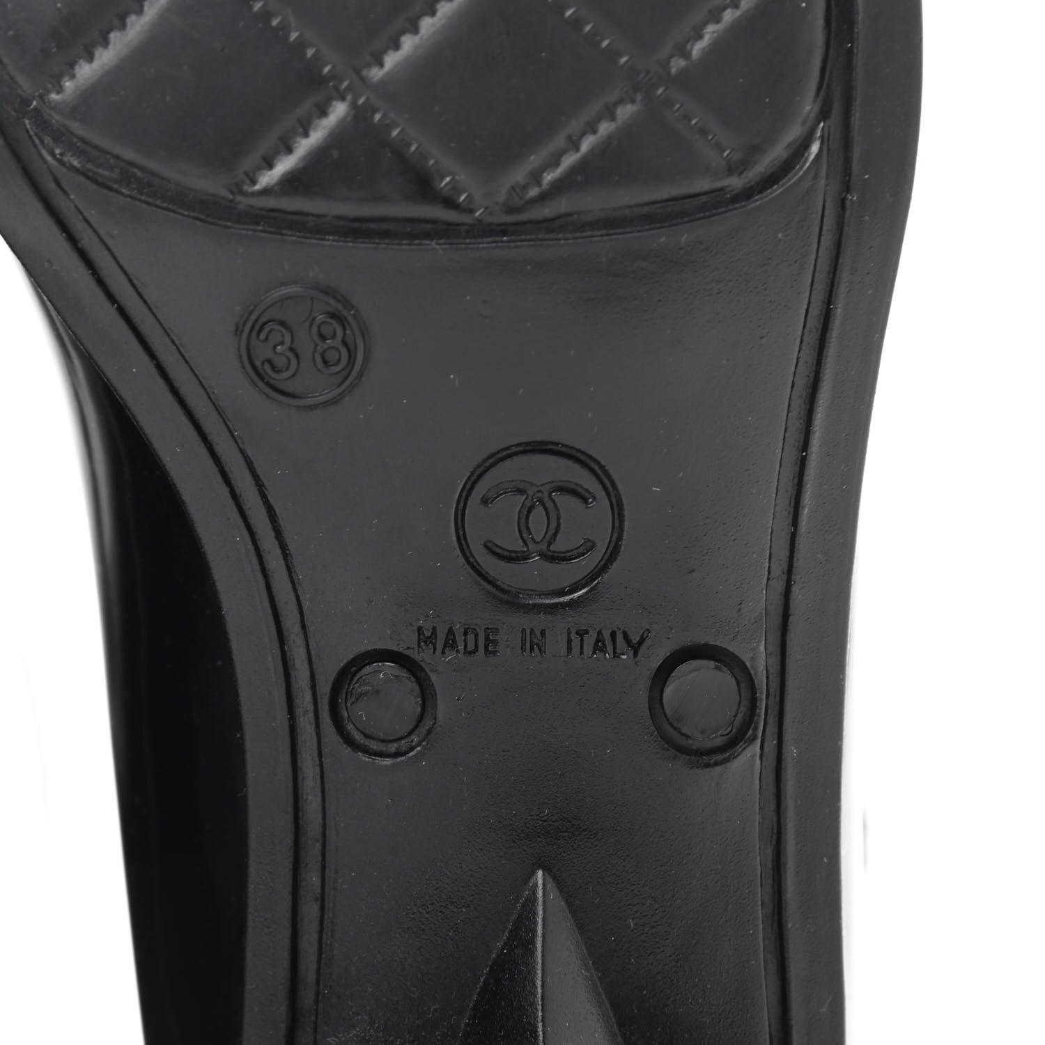 Chanel Rubber Camellia Rain Boots 38 Black 6 of 10