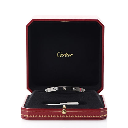 Cartier 18K White Gold 4 Diamond LOVE Bracelet 17 8 of 8
