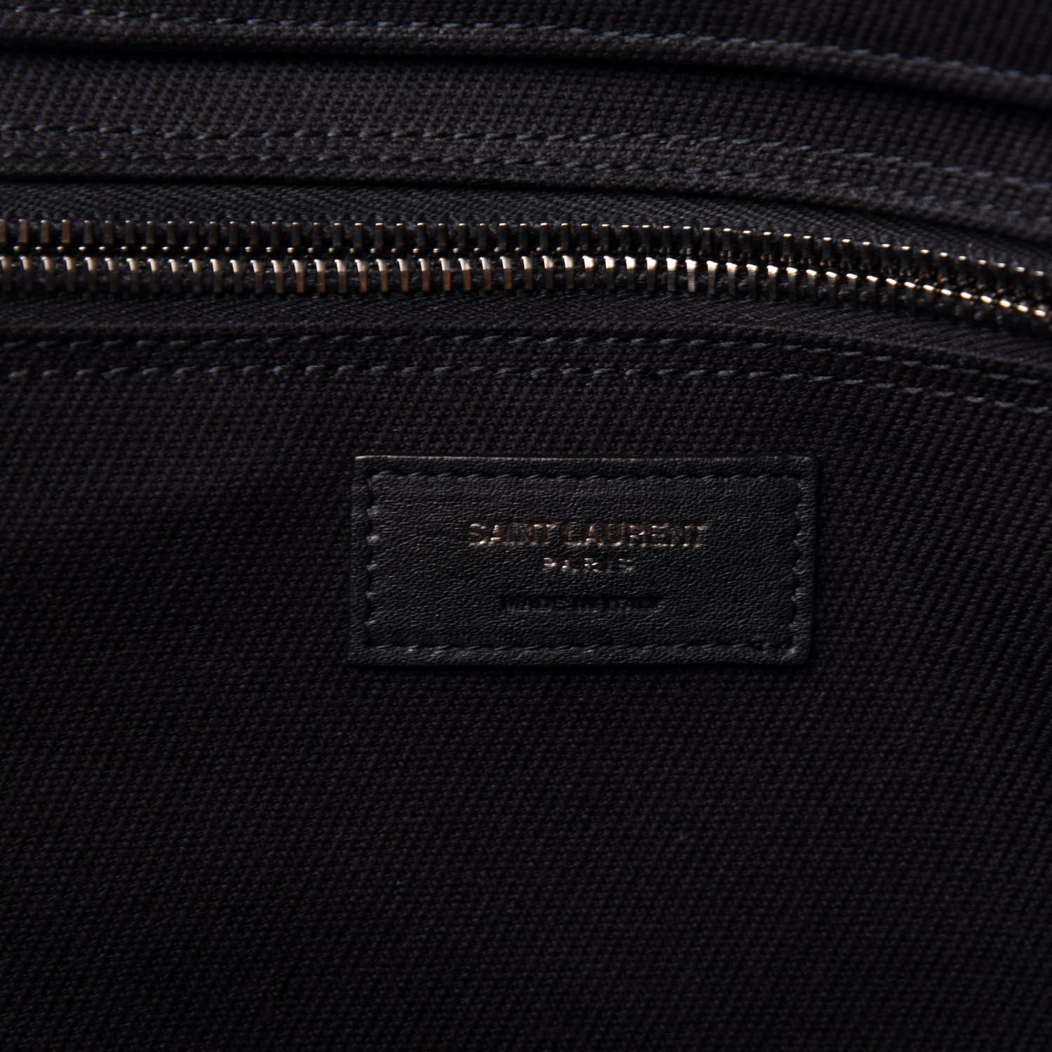 Saint Laurent Linen Calfskin Rive Gauche Tote Black 6 of 10