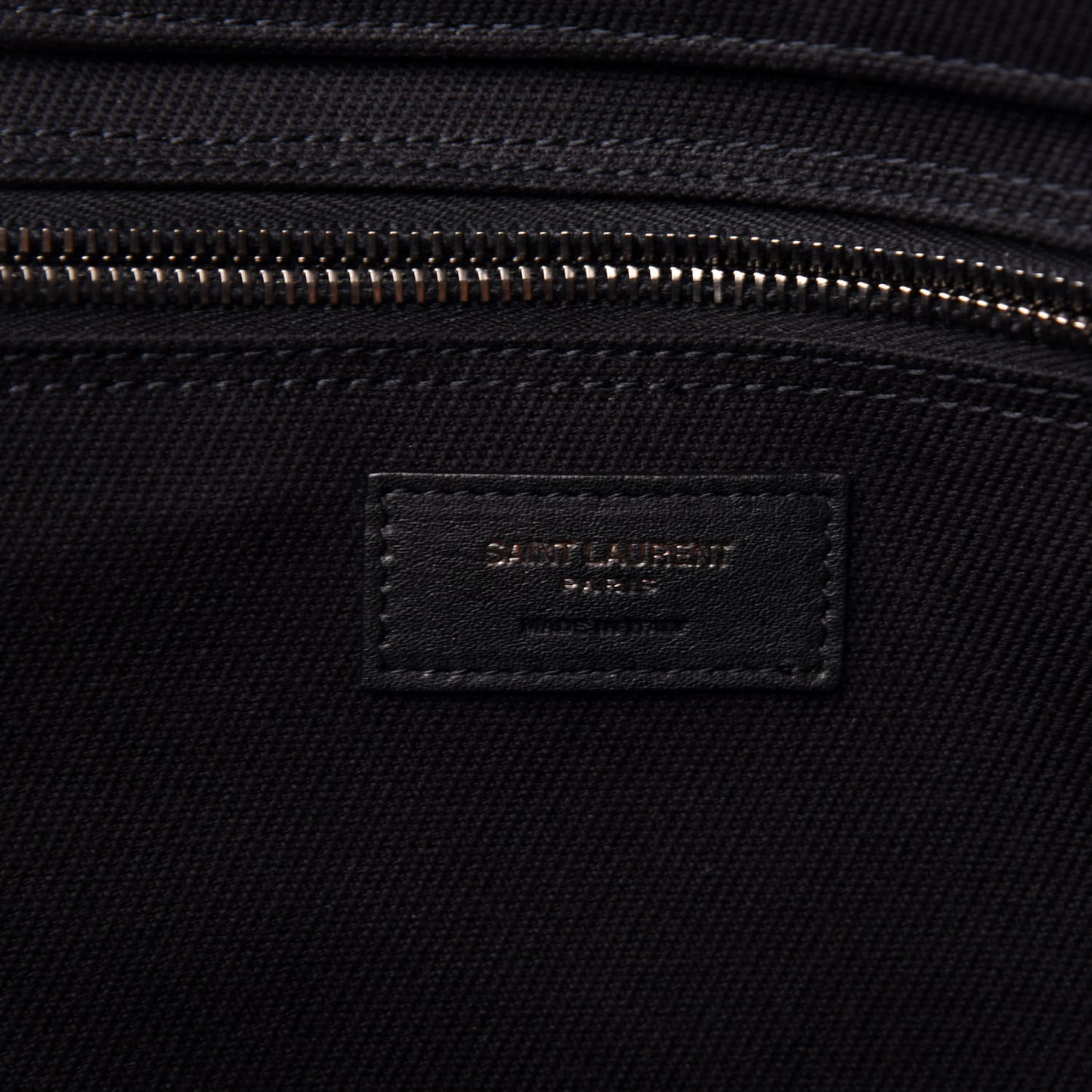 Linen Calfskin Rive Gauche Tote Black