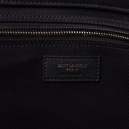 Saint Laurent Linen Calfskin Rive Gauche Tote Black 6 of 10