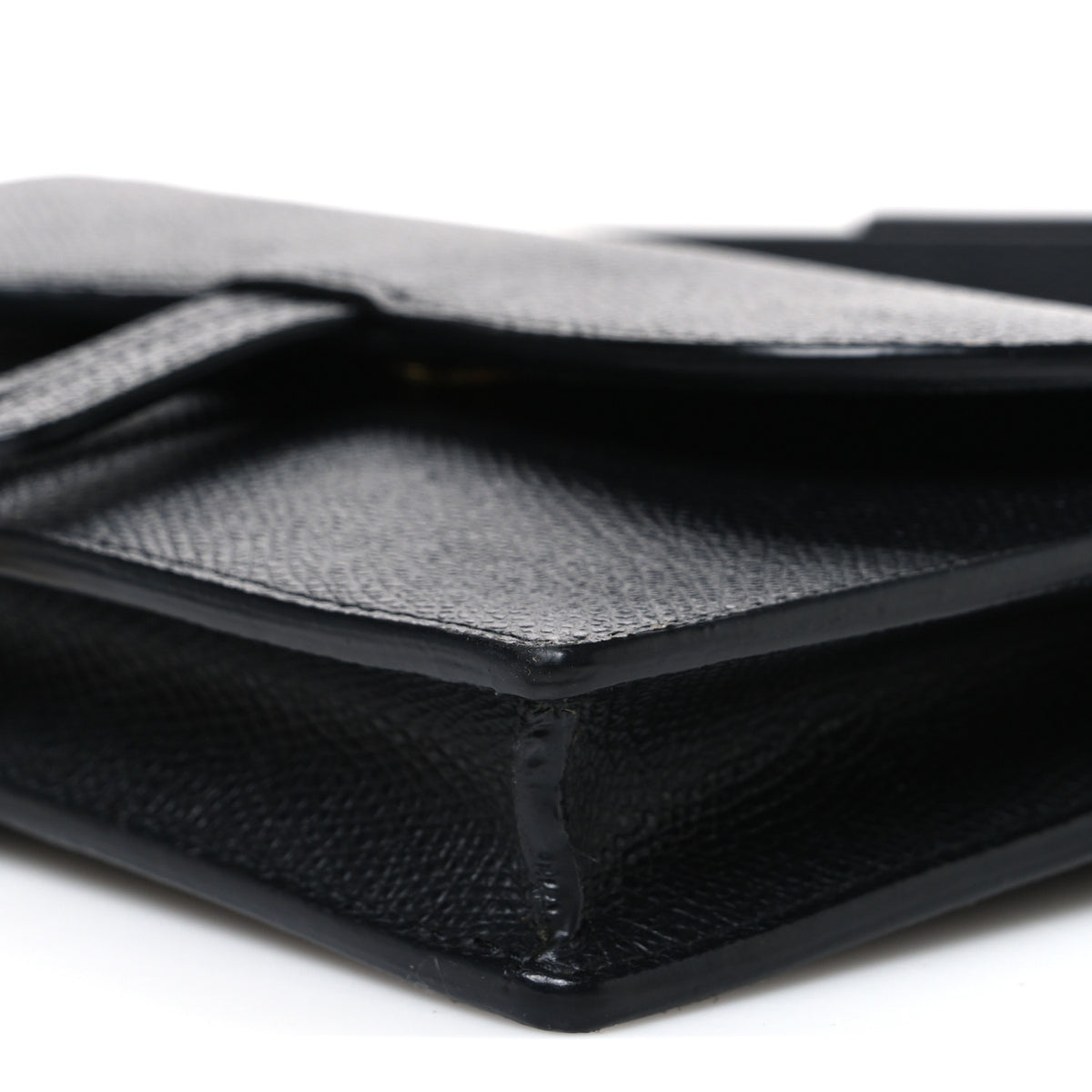 Grained Calfskin Saddle Belt Bag Black