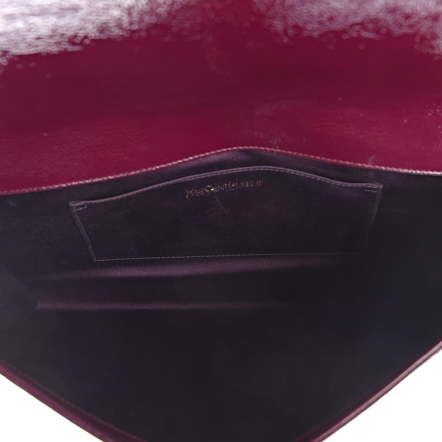 Saint Laurent Textured Patent Monogram Large Belle De Jour Clutch Purple 5 of 14